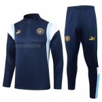 Tuta da Track de Felpa del Manchester City 2023-2024 Blu Oscuro